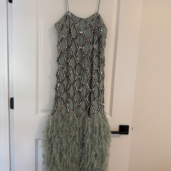 ASOS edition sequin mini dress faux feather - Picture 7 of 7